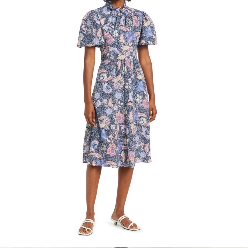 Julia Jordan Floral Midi A-Line Dress